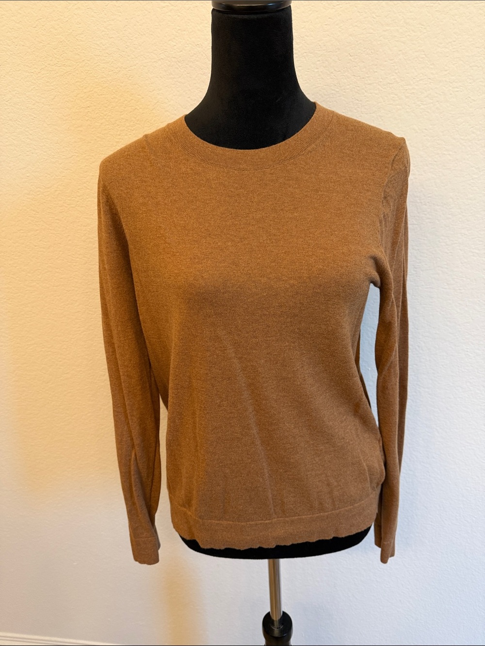 J. Crew Long-Sleeve Crewneck Sweater - Camel Brown